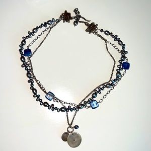 Silver beaded necklace